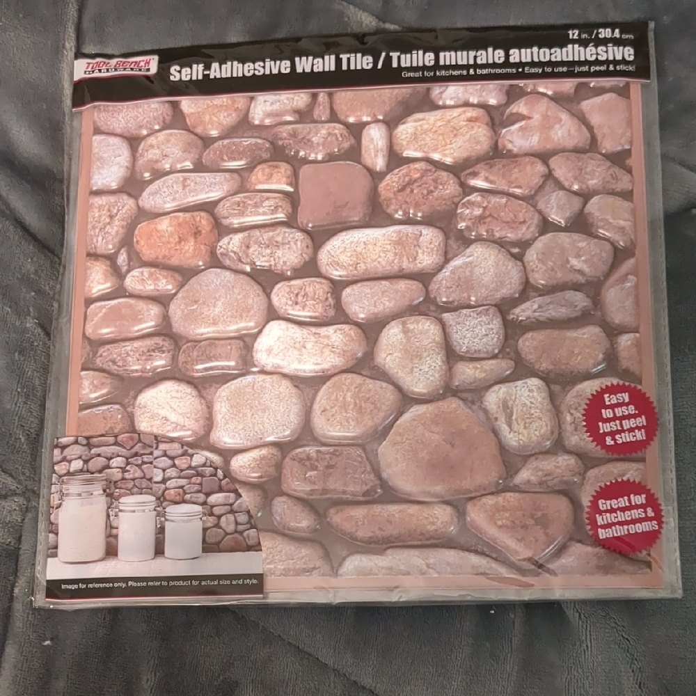 iHome Stone Design Wall Tile - Cream and Brown
